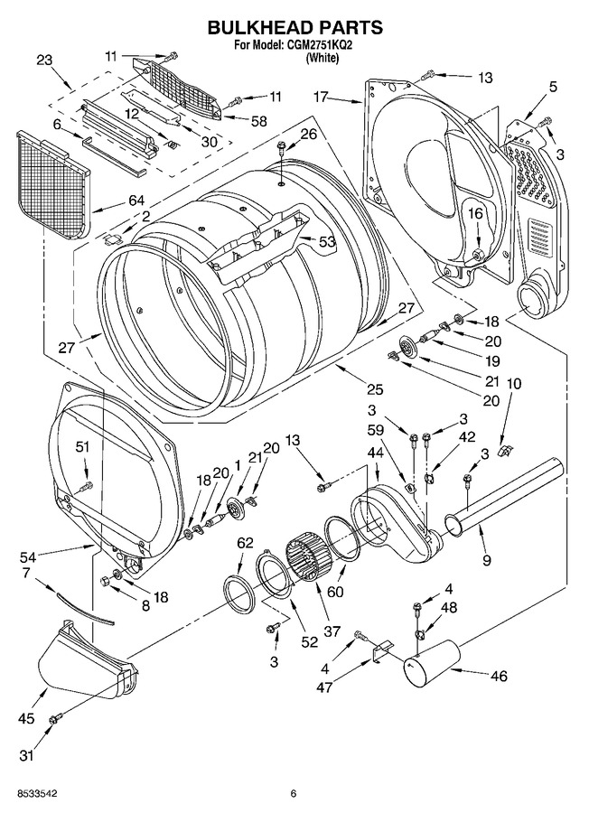 Whirlpool CGM2751KQ2 Parts List | Coast Appliance Parts