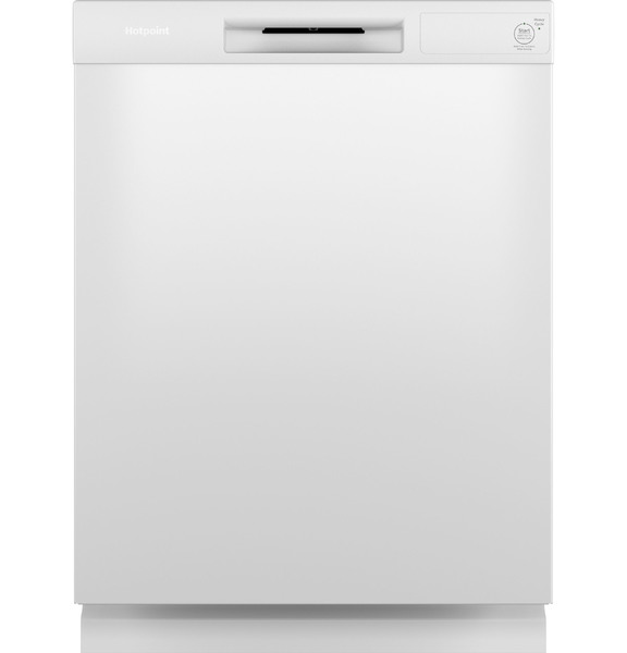 HDF310PGRWW HOTPOINT® ONE BUTTON DISHWASHER WITH PLASTIC INTERIOR